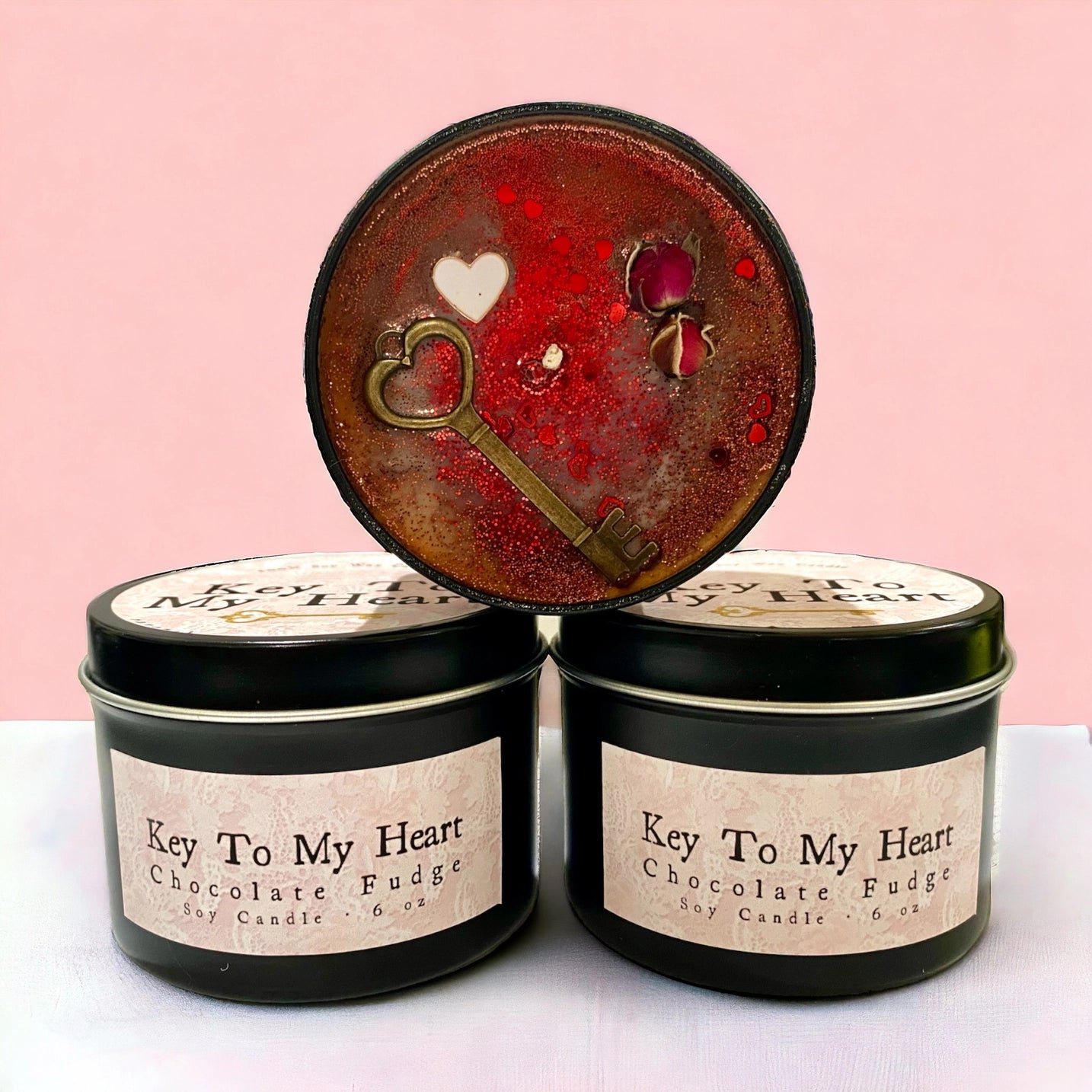Key to My Heart Tin Candle