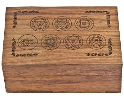 7 Chakra Carved Wooden Box