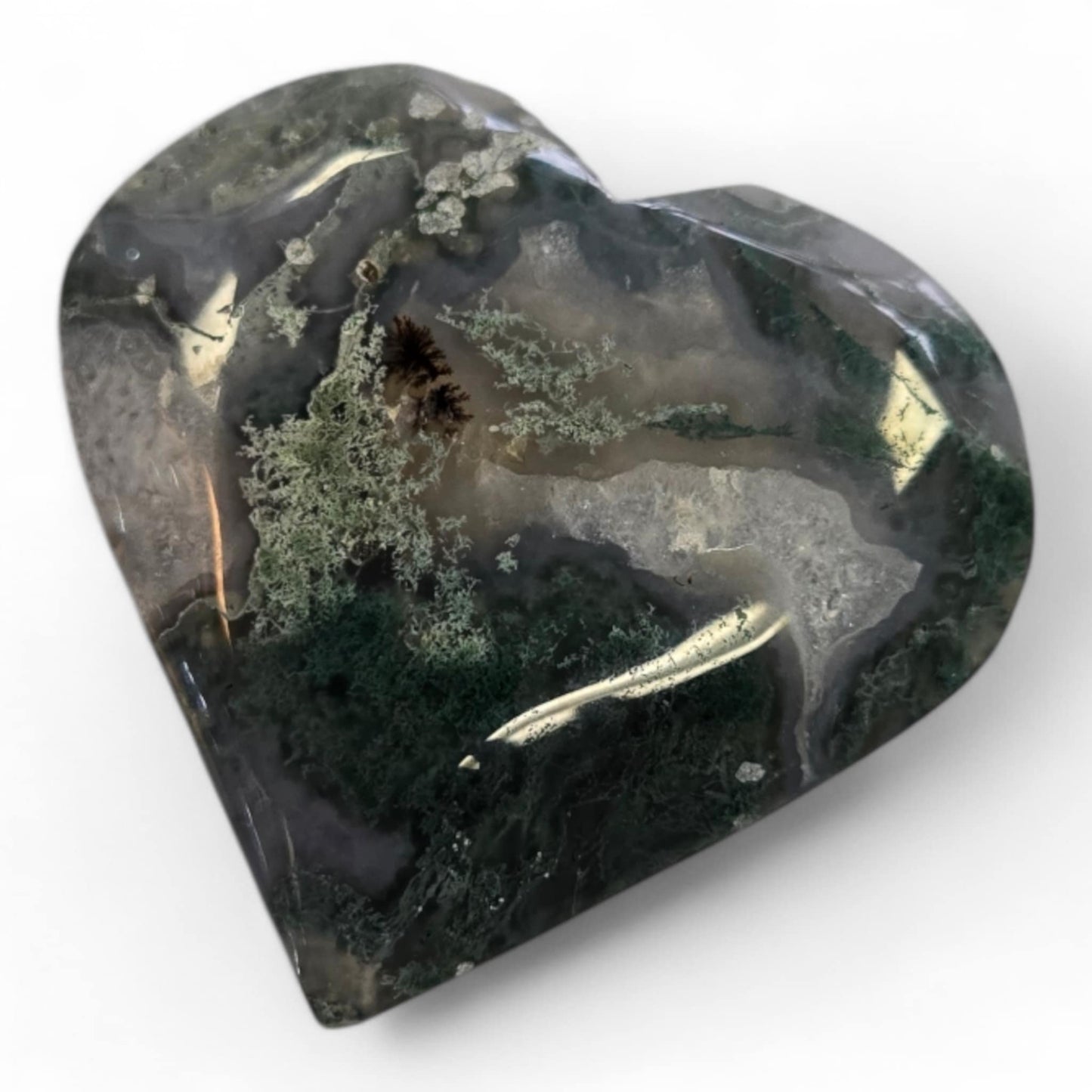 Moss Agate Hearts