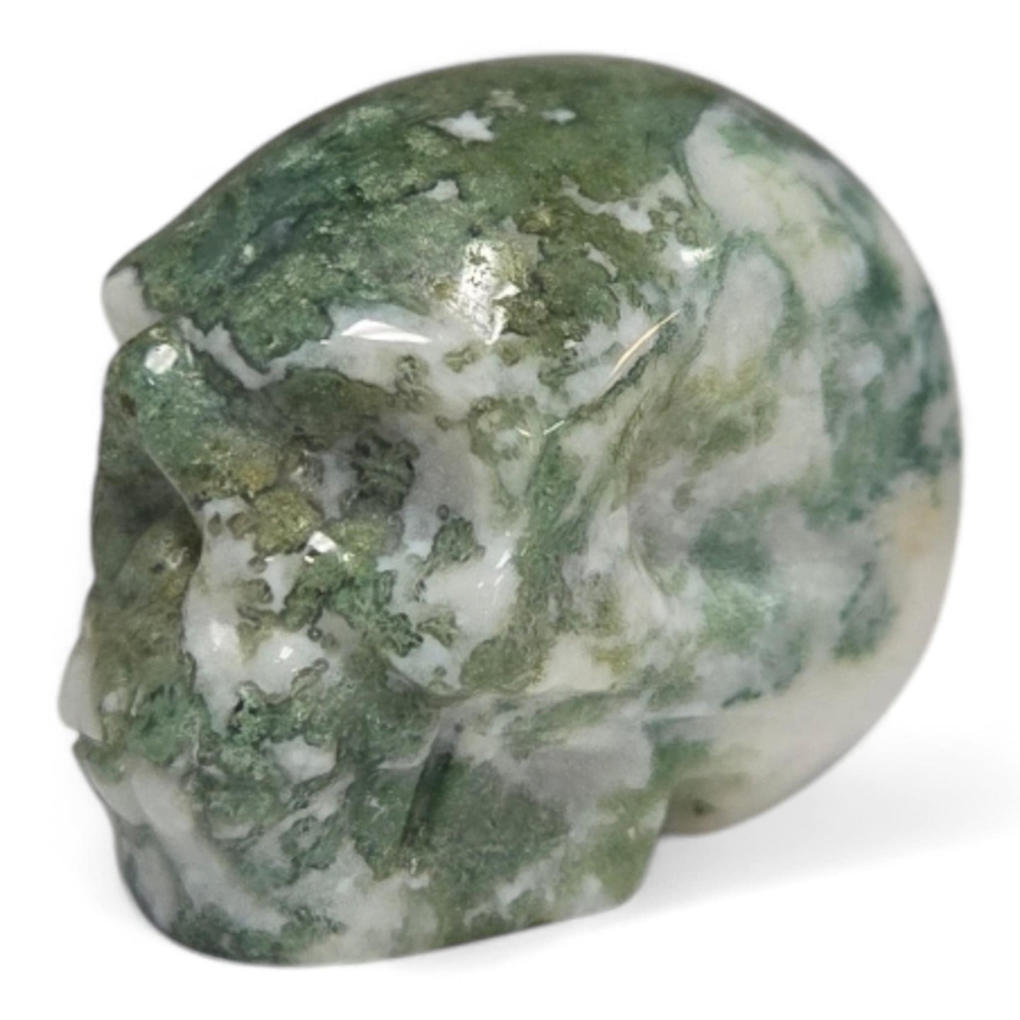 Moss Agate Skulls