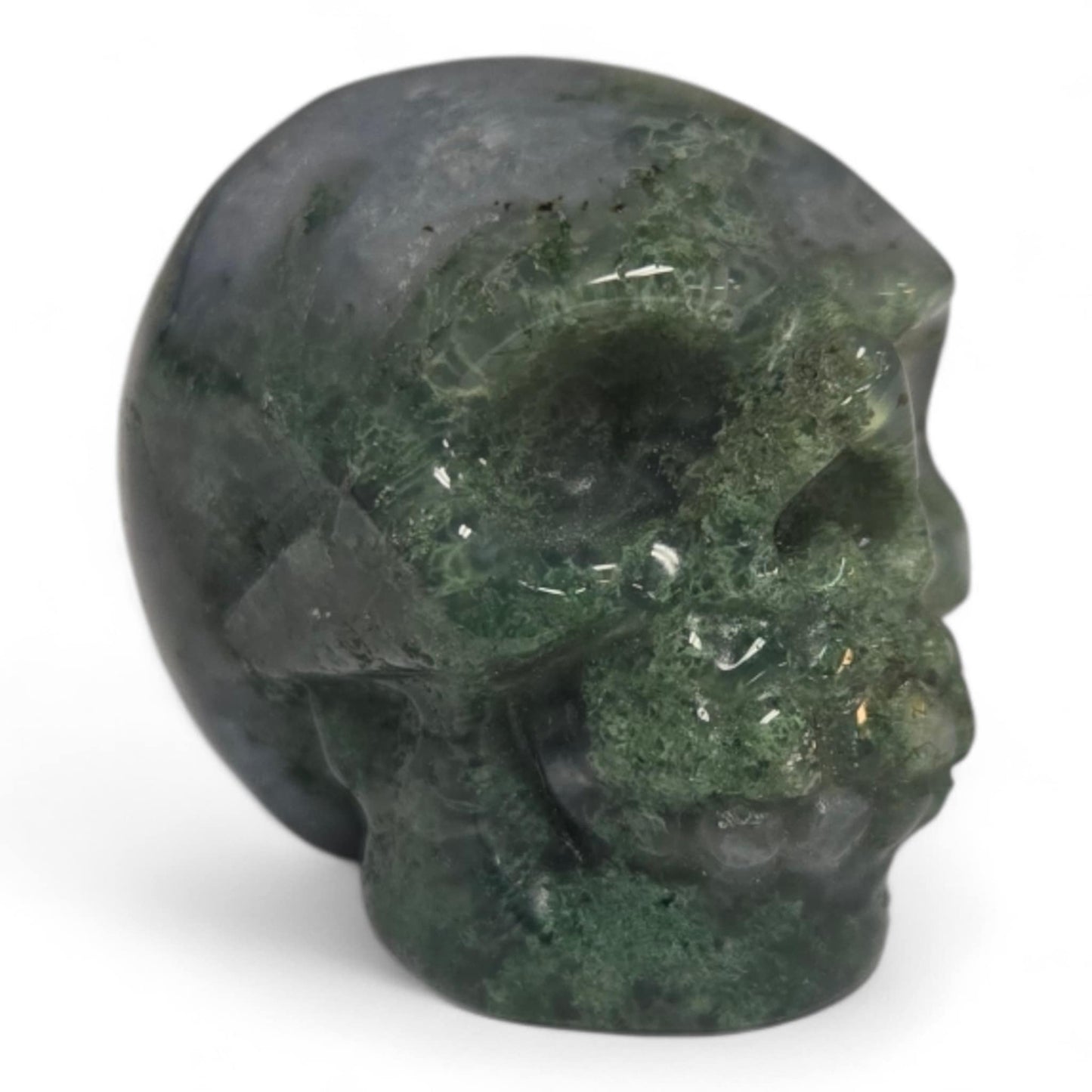 Moss Agate Skulls
