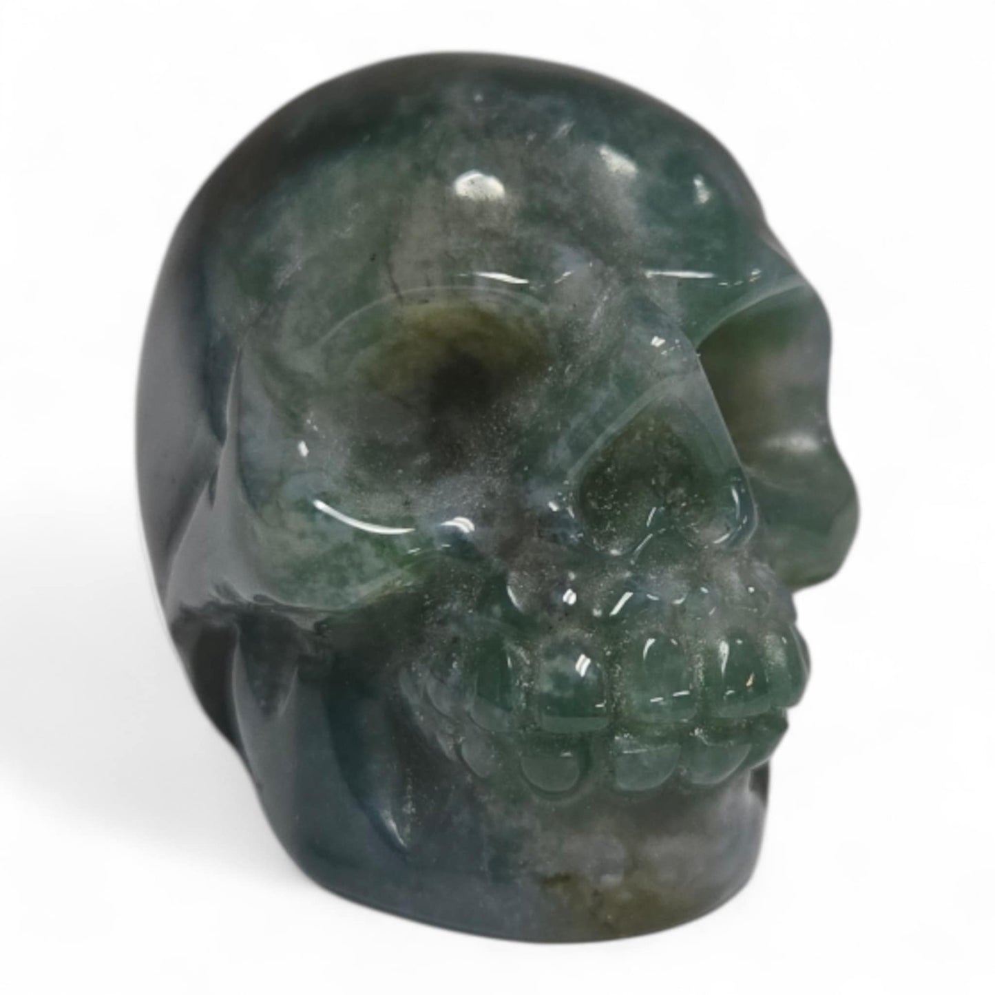 Moss Agate Skulls