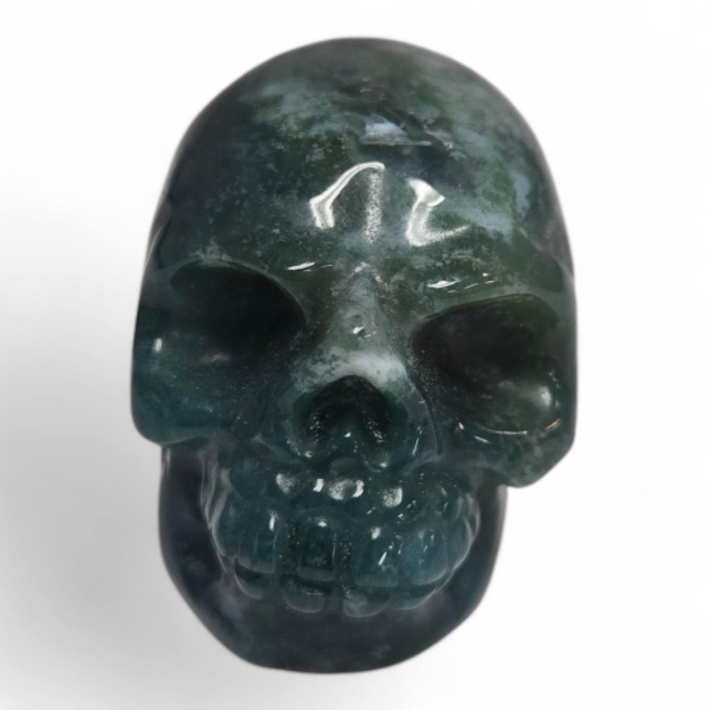 Moss Agate Skulls