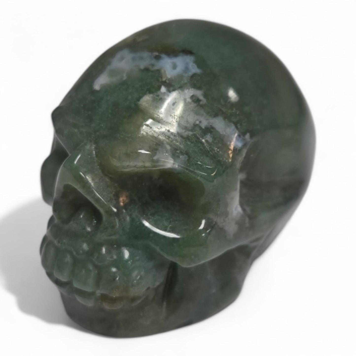 Moss Agate Skulls