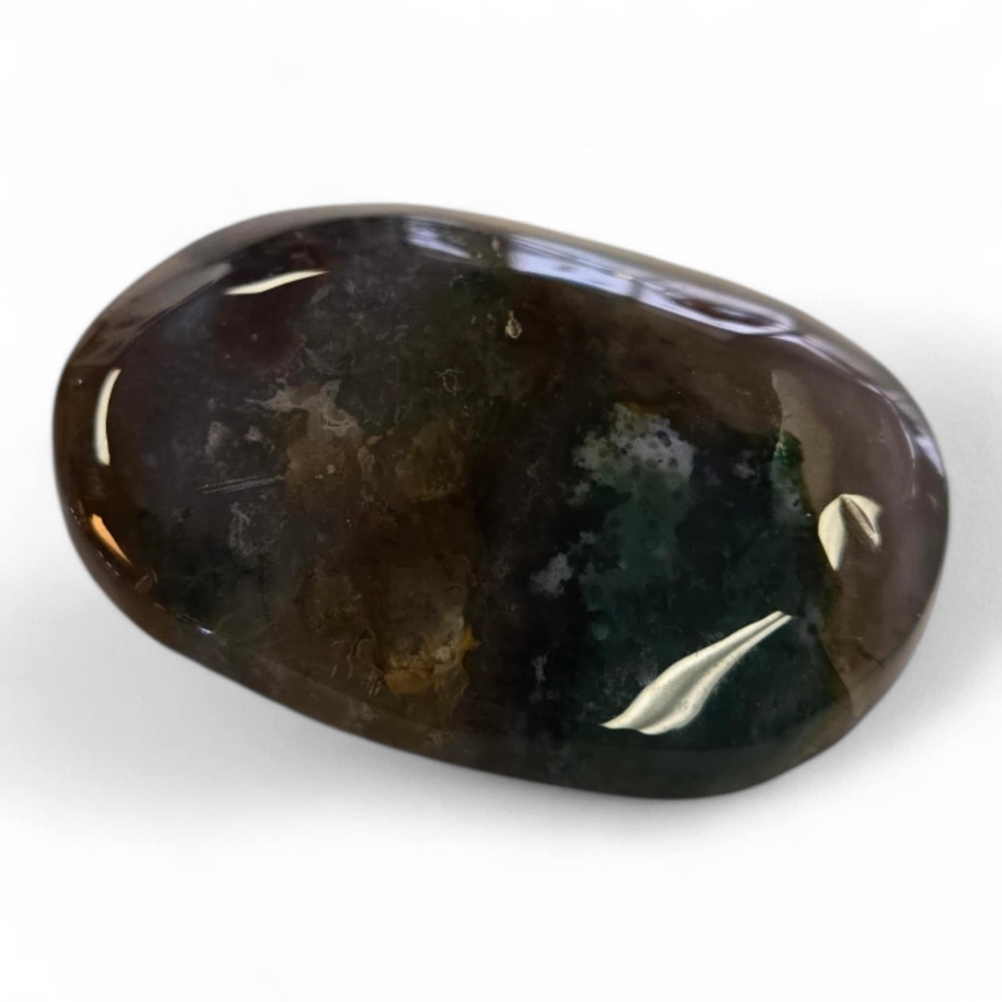 Red Moss Agate Palm Stones