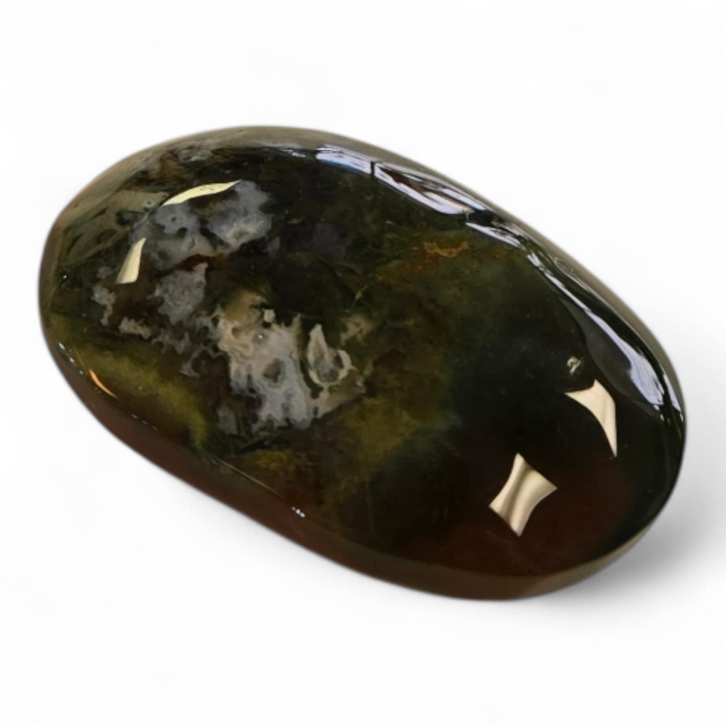 Red Moss Agate Palm Stones