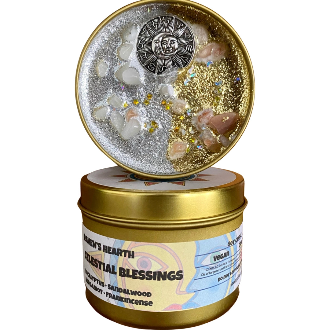 Celestial Blessings Tin Candle