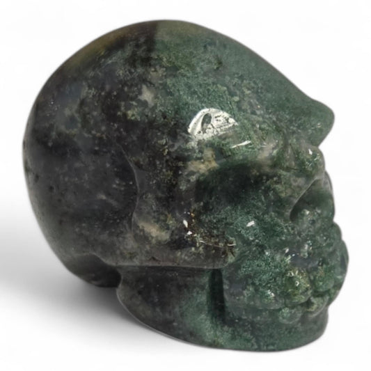 Moss Agate Skulls